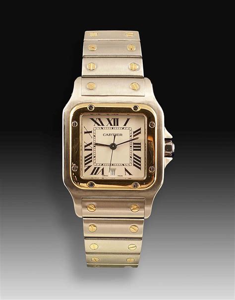 orologio santos di cartier donna d'oro con bracciale|cartier santos accesso.